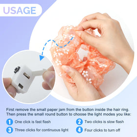 POZILAN scrunchie next to hand showing scale and comfortable multiple-wrap stretch