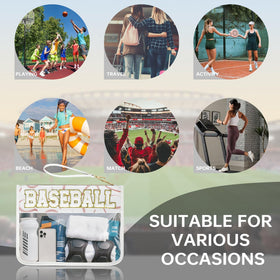 PPeen pouch on stadium seat illustrating game-day convenience and visibility