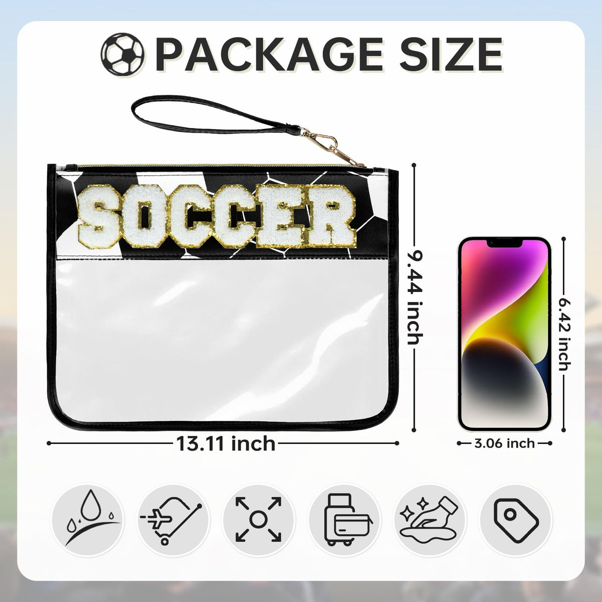 PPeen reinforced zipper and wrist strap offering easy carrying and durable use