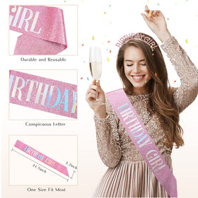 PQRUU sash texture and length on white demonstrating durable glitter fabric and full coverage