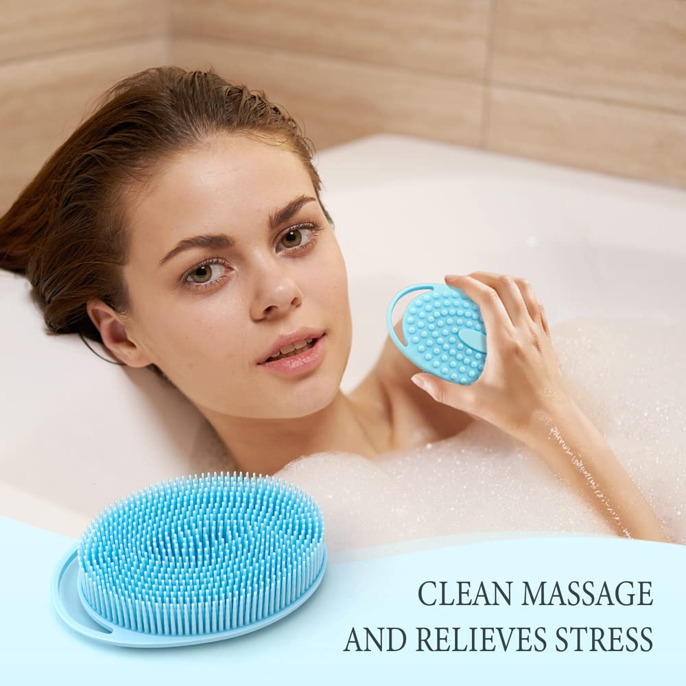 PQRUU scrubber tucked in a toiletry bag for travel convenience and lightweight portability