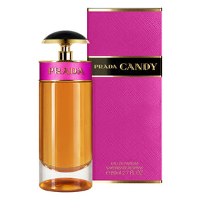 Prada Candy close-up of cap and label highlighting designer detailing