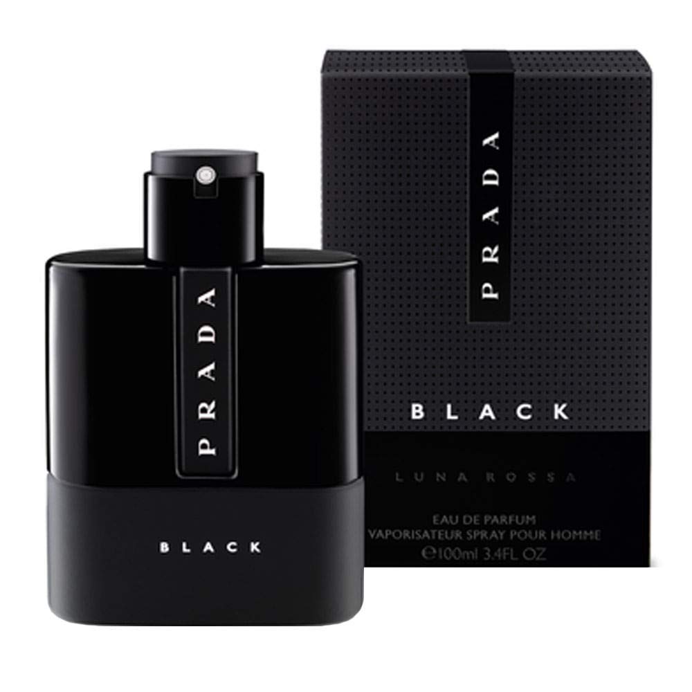 Prada Luna Rossa Black cap and nozzle close-up highlighting spray quality and refined detail