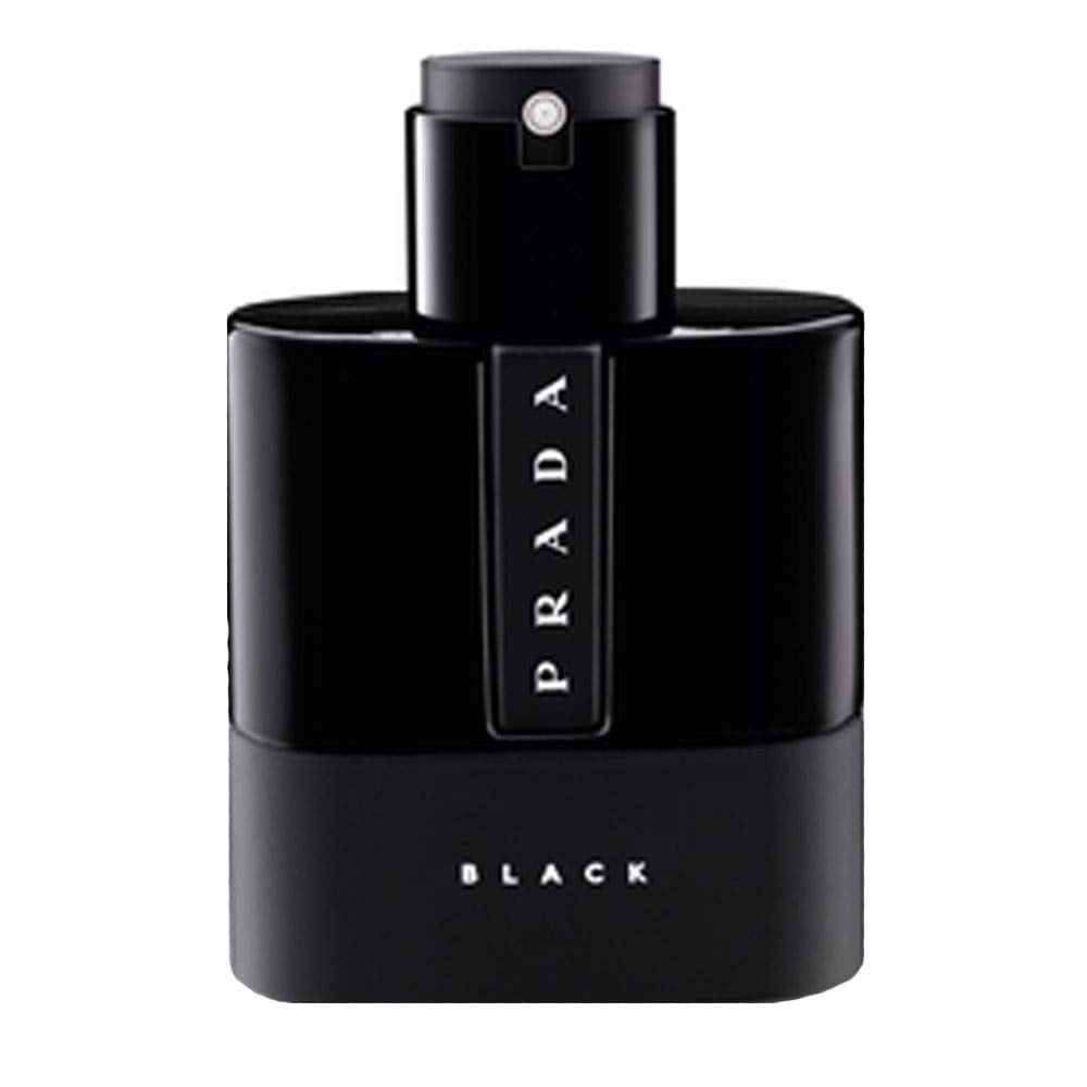Prada Luna Rossa Black front bottle showing sleek black design and premium finish