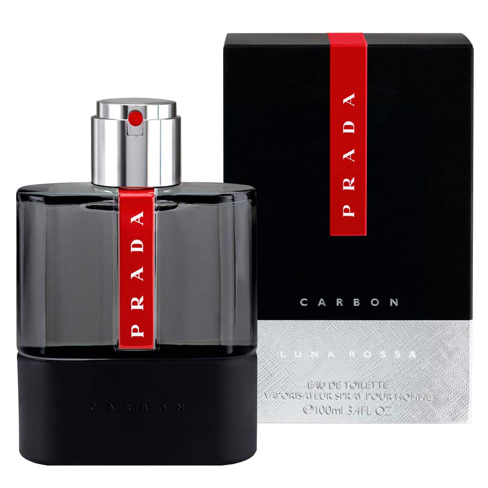 Prada Luna Rossa Carbon cap and atomizer detail conveying precision and easy application benefit