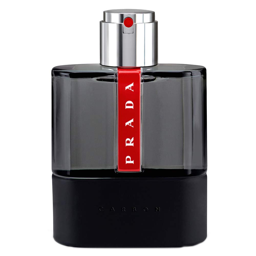 Prada Luna Rossa Carbon front bottle showing sleek design and brand identity for confident wear