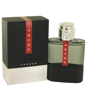 Prada Luna Rossa Carbon front bottle showing elegant silhouette and brand