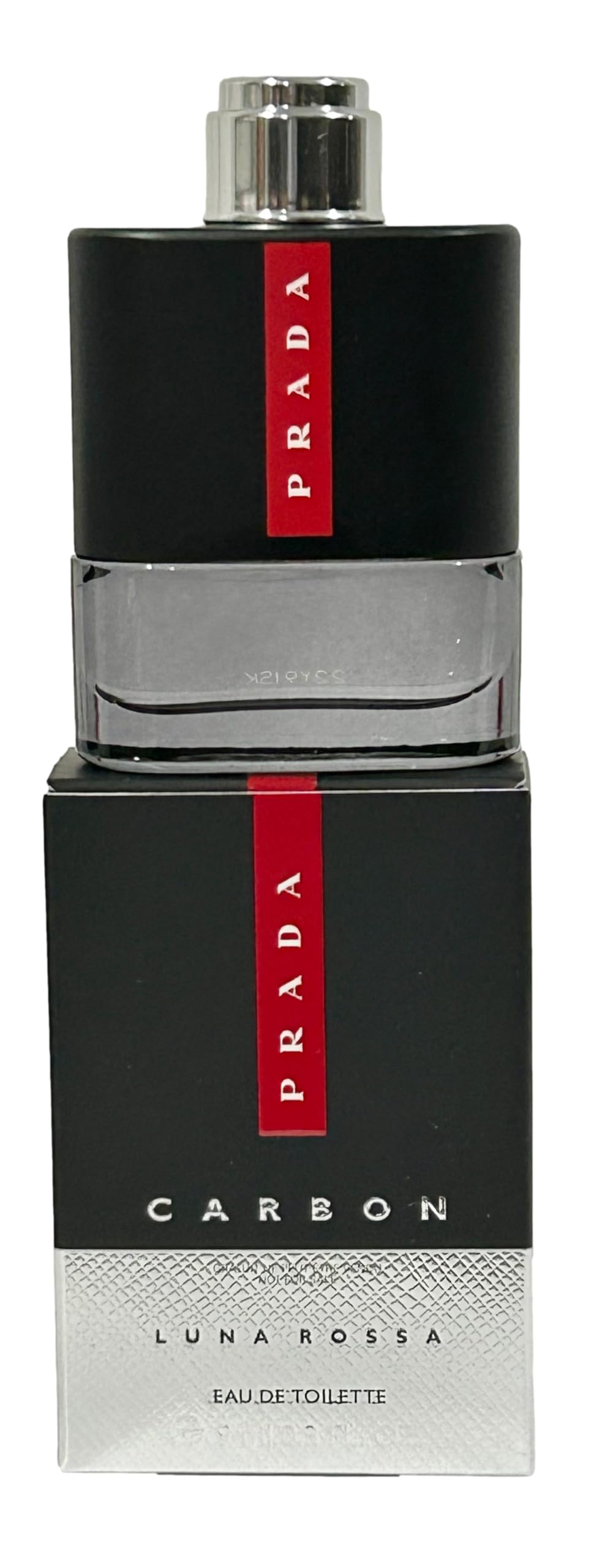 Prada Luna Rossa Carbon mini side profile with cap highlighting compact portability