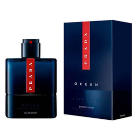 Prada Luna Rossa Ocean packaging box highlighting brand and premium protection