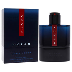 Prada Luna Rossa Ocean being sprayed from hand showing easy application
