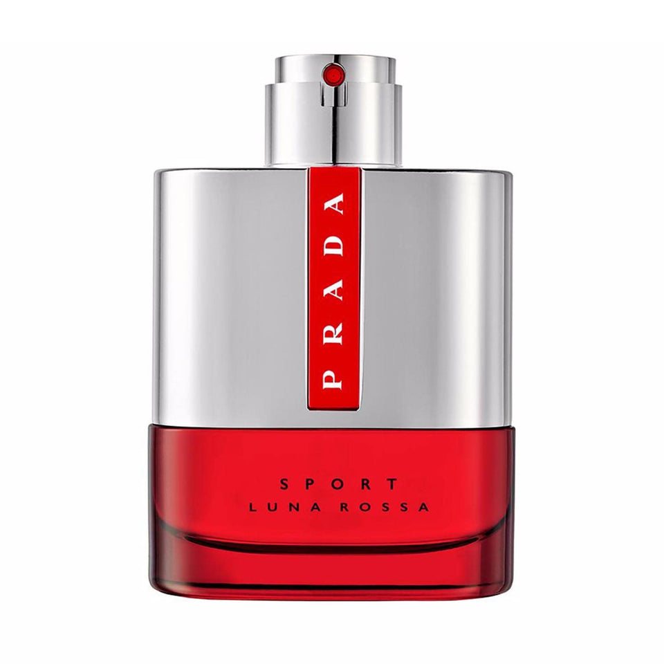 Prada Luna Rossa Sport bottle front view showing sleek design and fresh appeal