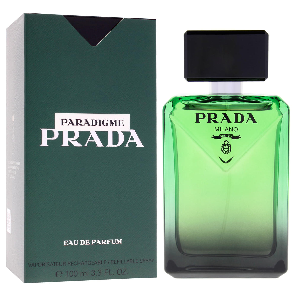 Prada Paradigme close-up of cap detail highlighting craftsmanship and luxury finish