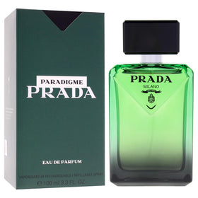 Prada Paradigme close-up of cap detail highlighting craftsmanship and luxury finish