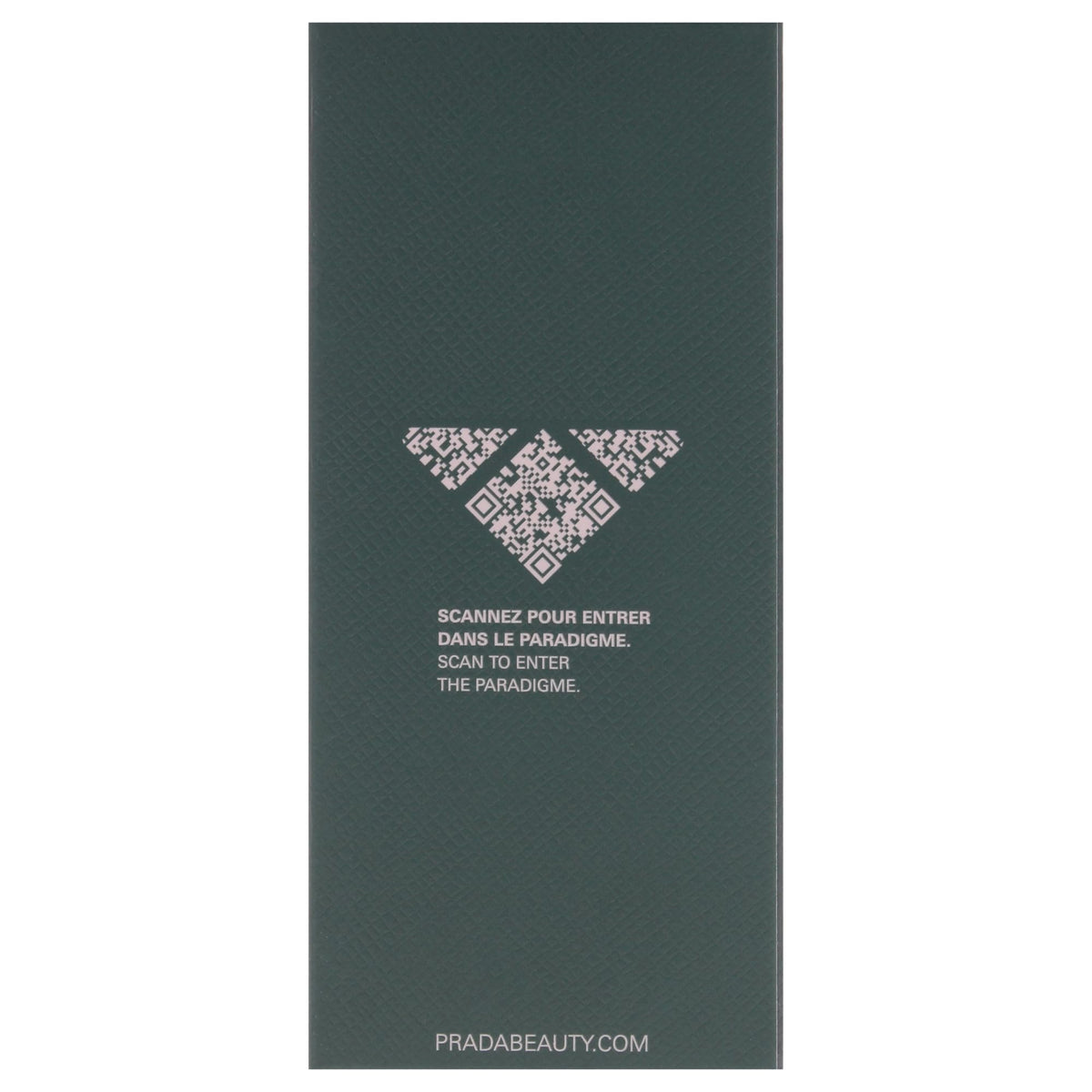 Prada Paradigme size comparison with hand showing travel-friendly 1.6 oz