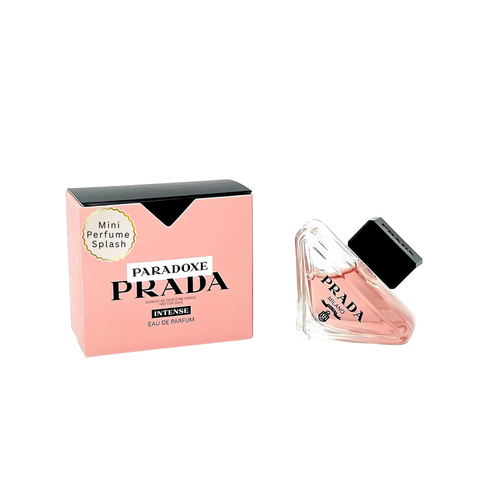 Prada Paradoxe Intense front view showing compact travel bottle and luxury design