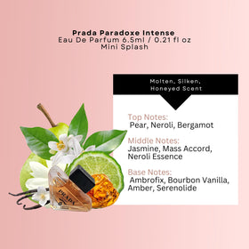 Prada Paradoxe Intense used on a scarf in lifestyle setting for portable elegance