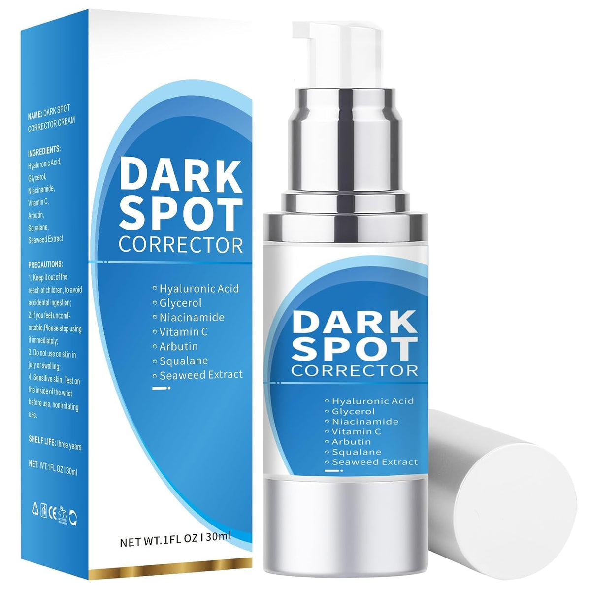 Praiveue front packaging showing serum bottle and clear labeling benefit