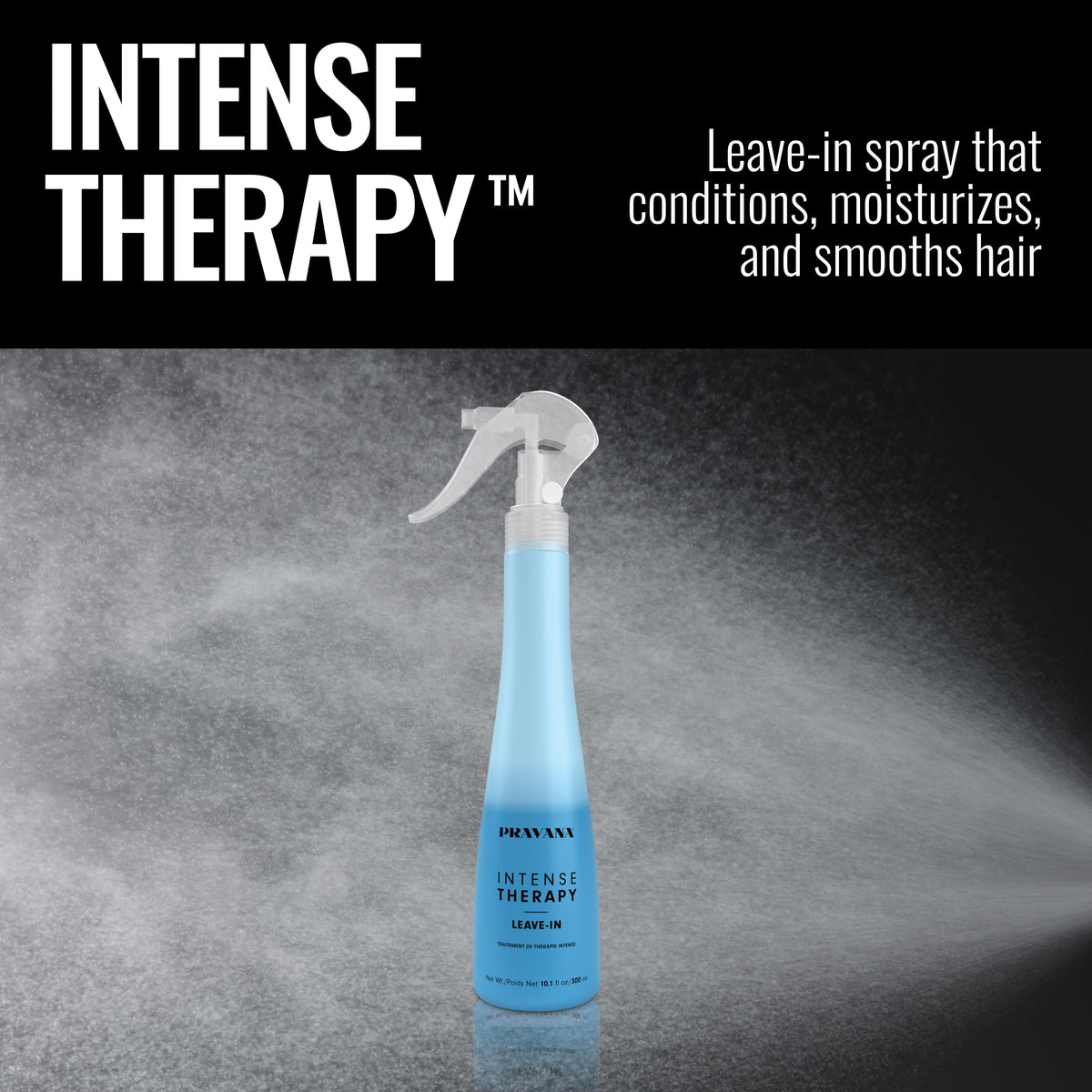 Stylist using PRAVANA spray to detangle wet hair for smoother combing benefit