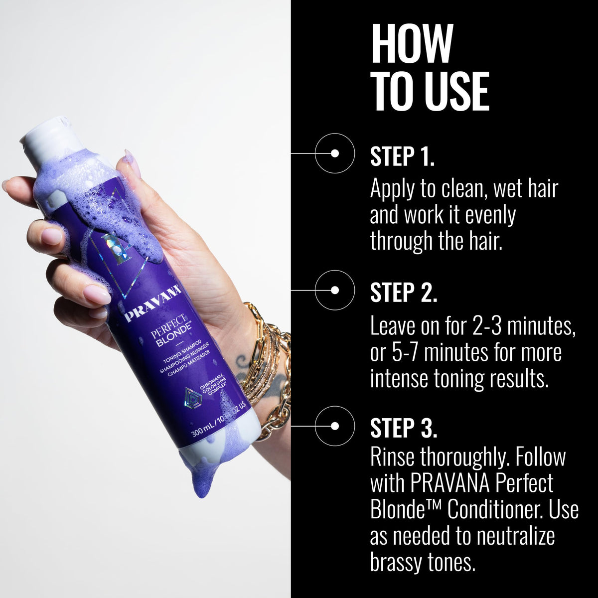 Pravana back label with ingredients and usage details