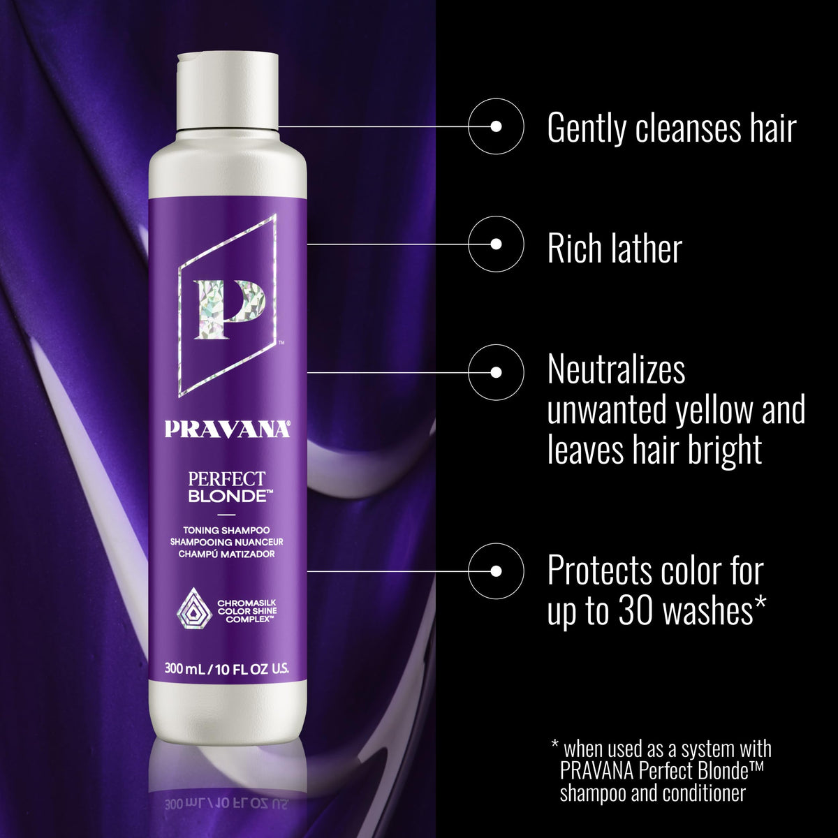 Pravana shampoo lather texture showing gentle creamy foam