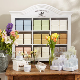 Pre de Provence soap placed in gift basket suggesting ready-to-give luxury