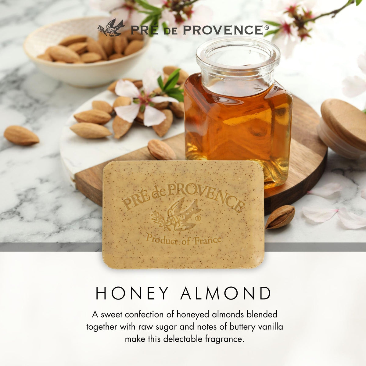 Pré de Provence soap cut to show internal density and long-lasting quality