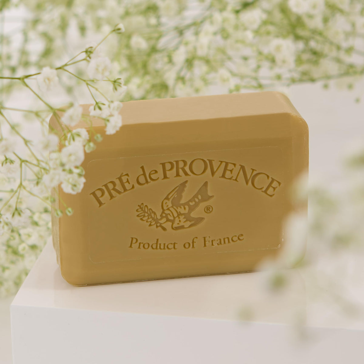 Pre de Provence verbena bar inside a shower demonstrating everyday use