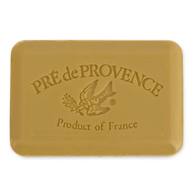 Pre de Provence verbena soap profile displaying size and weight scale