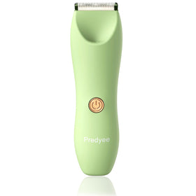 Predyee front view of trimmer and box showing compact design and portability