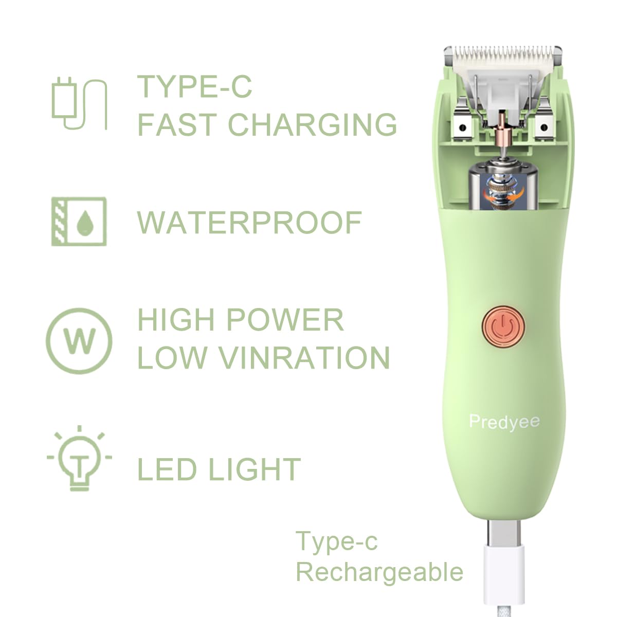 Predyee trimmer held in hand to show scale and ergonomic grip benefit