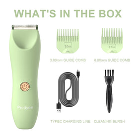 Predyee trimmer being rinsed in shower, waterproof cleaning benefit