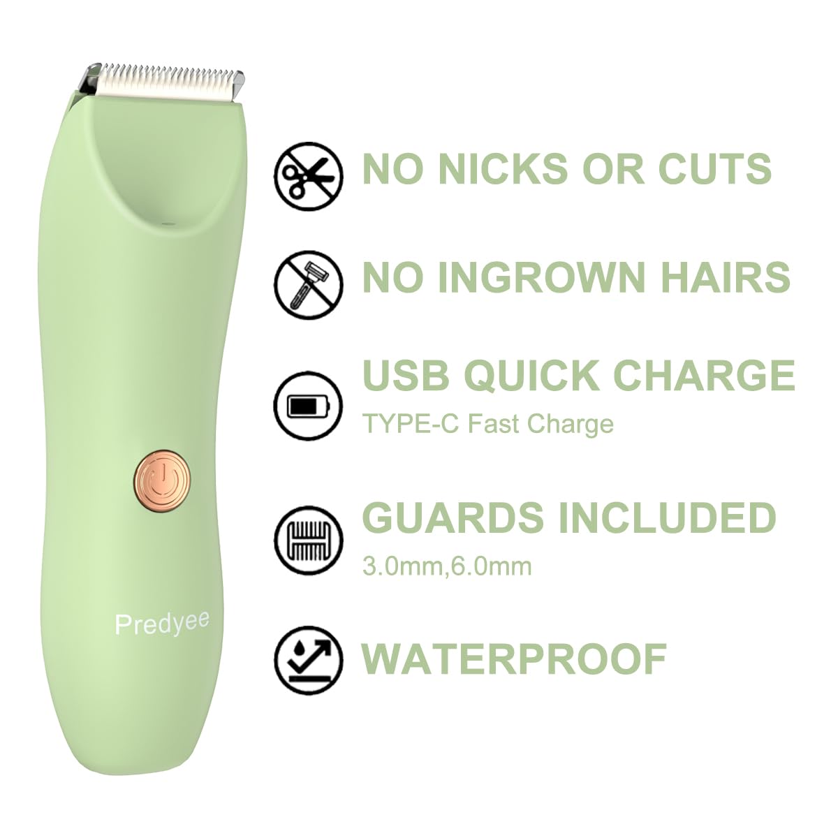 Predyee trimmer with 3mm and 6mm guards attached for length control