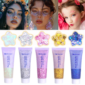 Prehot front tube face body glitter showing packaging and quick identification benefit