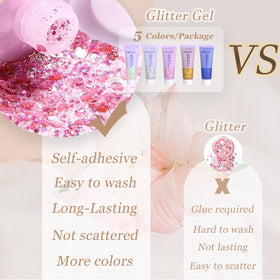 Prehot hairline glitter application detail showing precision and long-wear benefit