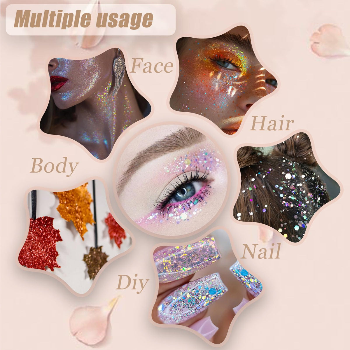 Prehot glitter being rinsed off with soapy water showing easy removal benefit