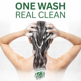 Prell creamy texture on hand showing lightweight conditioning without heaviness