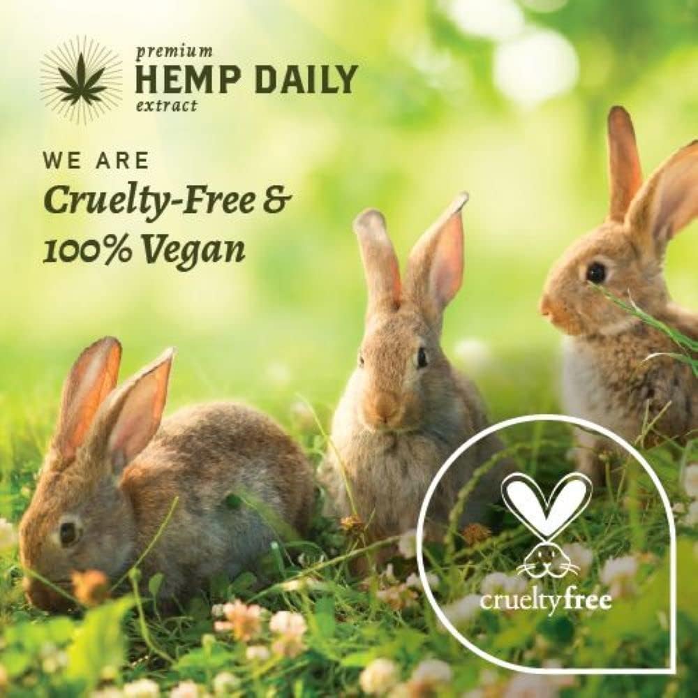 Premium Hemp Extract Daily label close-up showing ingredient transparency benefit