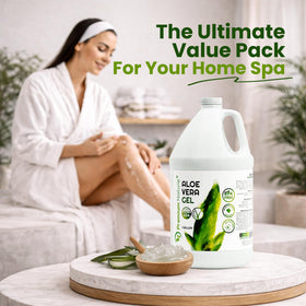 Premium Nature gallon beside a hand for scale highlighting large salon‑size value