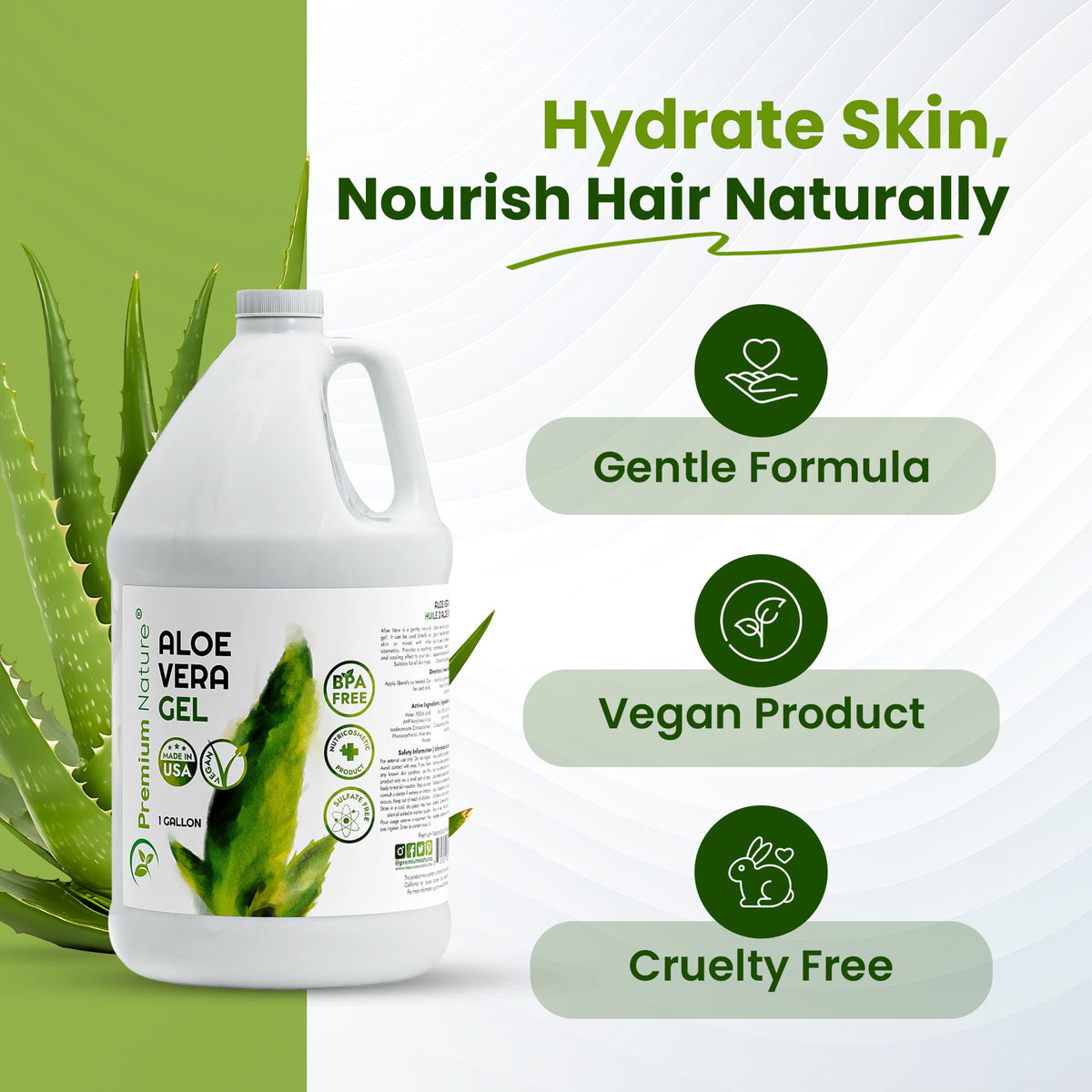 Premium Nature gel texture closeup displaying clear jelly and smooth absorbent consistency