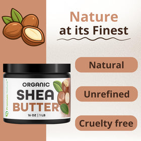 Premium Nature shea butter close-up detail showing unrefined texture and purity