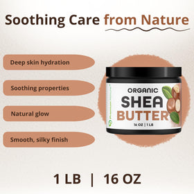Premium Nature shea butter open jar creamy texture, easy-to-blend for lotions