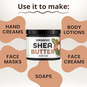 Premium Nature shea butter scooped on spoon ready for mixing, convenient use