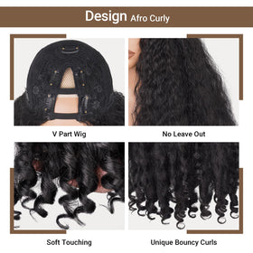 PREMPO close-up of kinky texture and unique curled ends for dimension