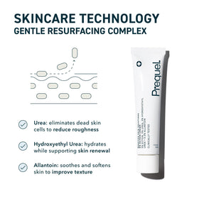 Prequel cream being smoothed on hand showing quick absorption and softening benefit