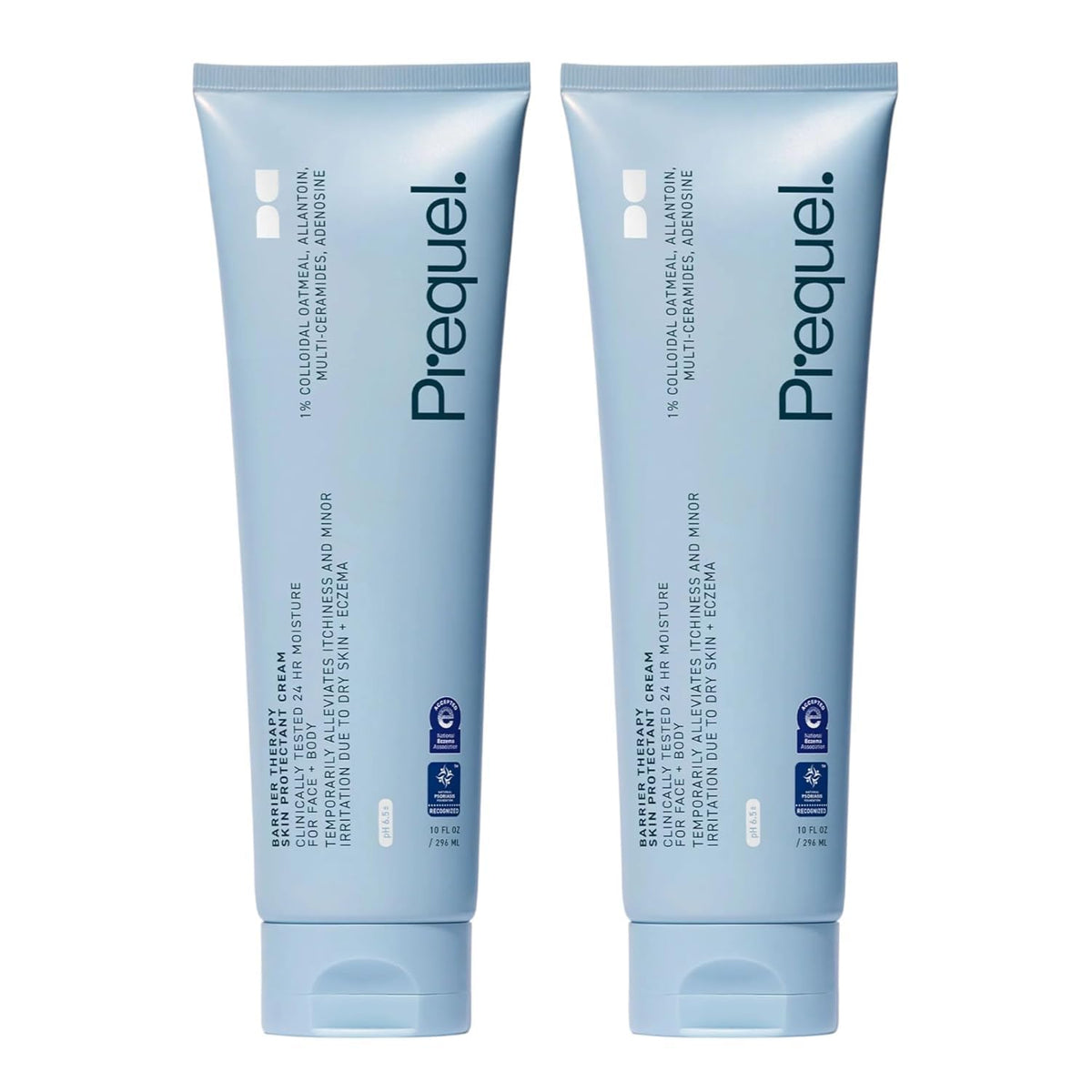 Prequel front packaging showing two cream tubes and clear product benefit