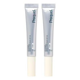 Prequel clear lip balm front packaging showing SPF and mint benefit