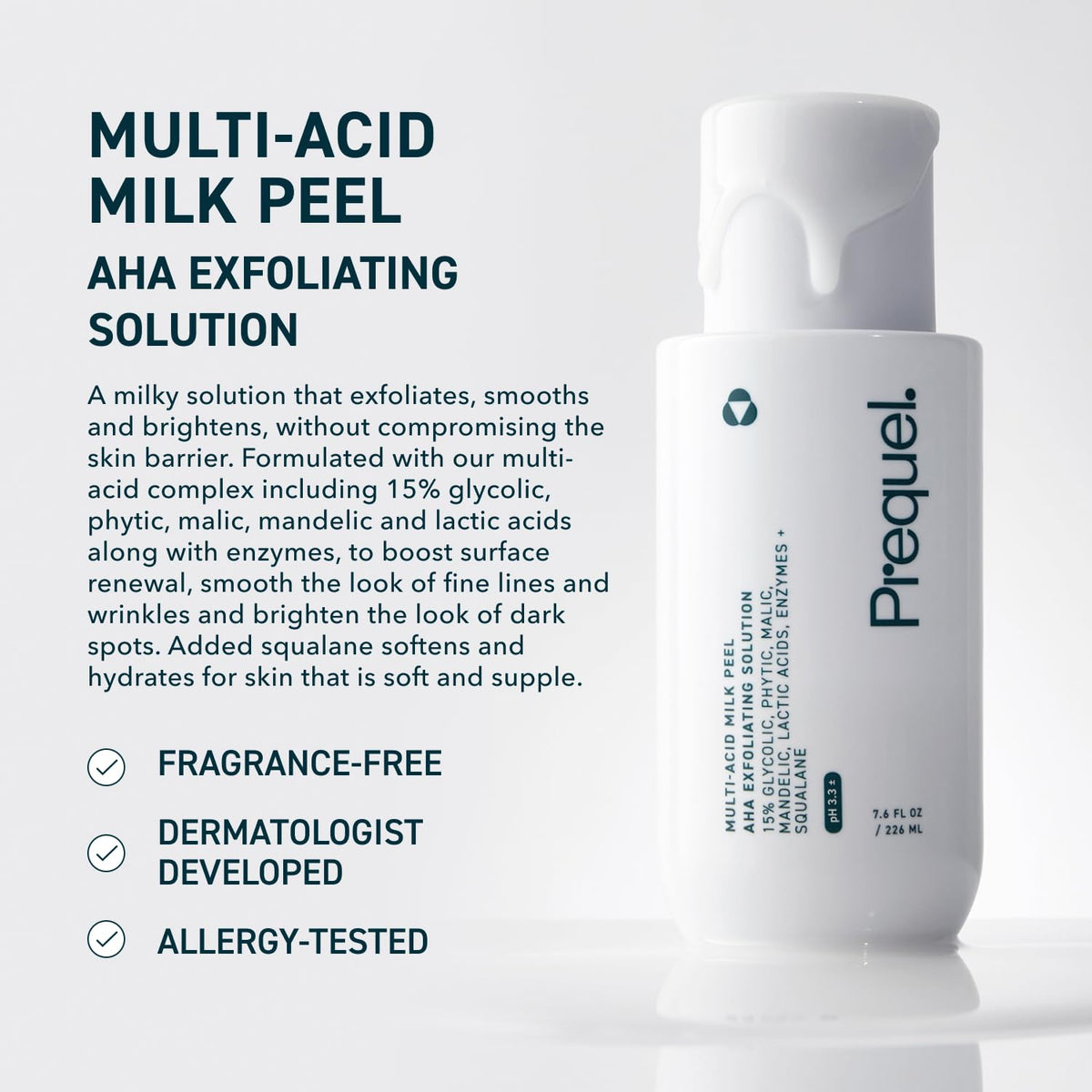 Prequel milk texture close-up illustrating creamy, hydrating formula benefits
