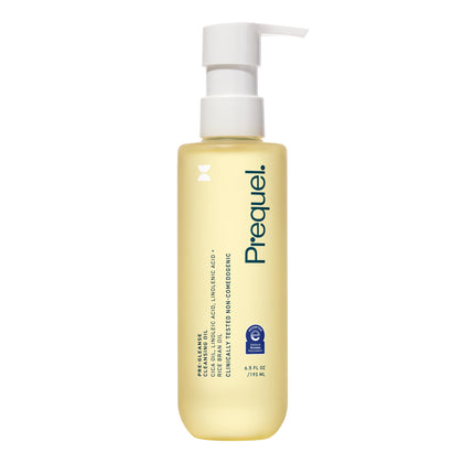Prequel front packaging showing 6.5oz pump and product benefits
