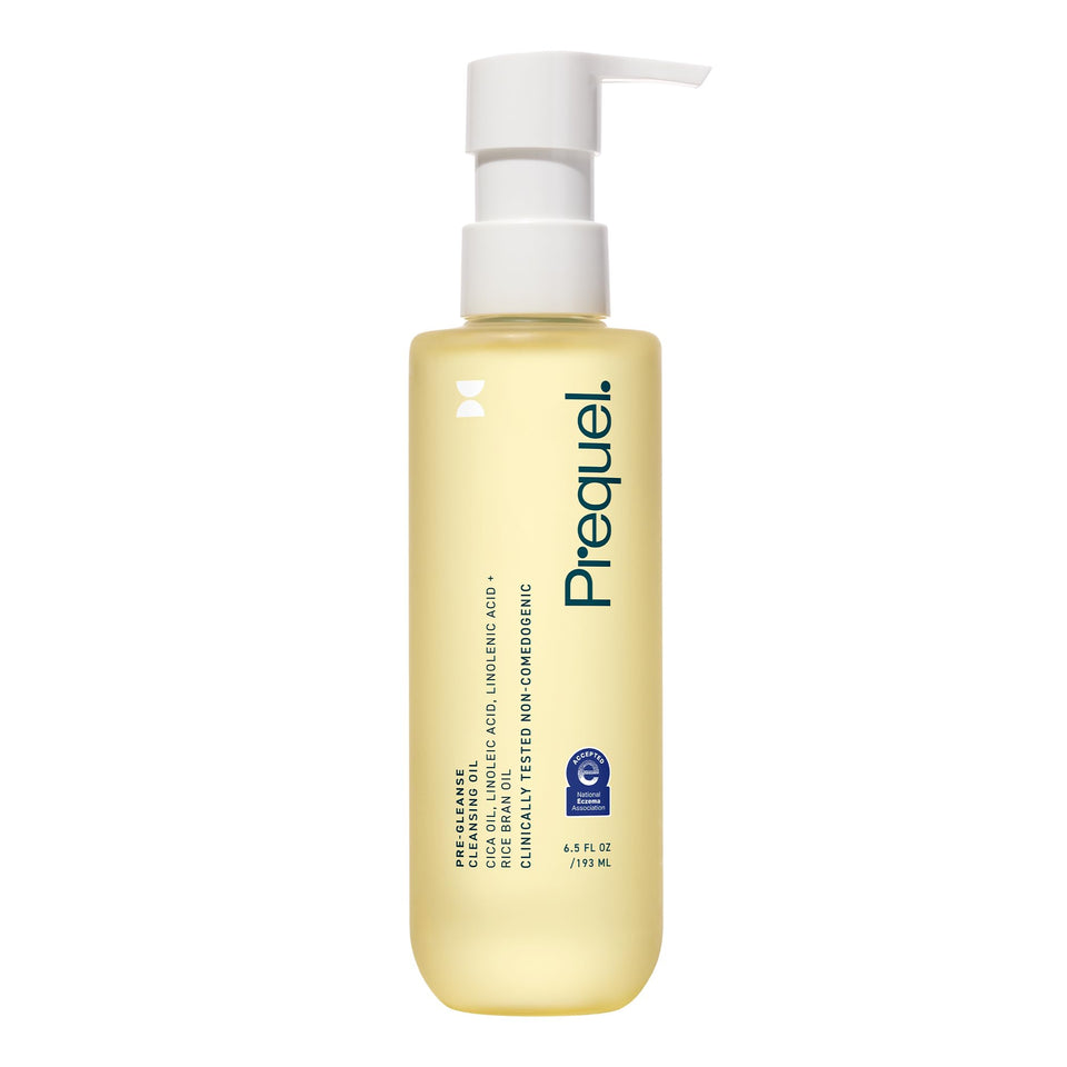 Prequel front packaging showing 6.5oz pump and product benefits