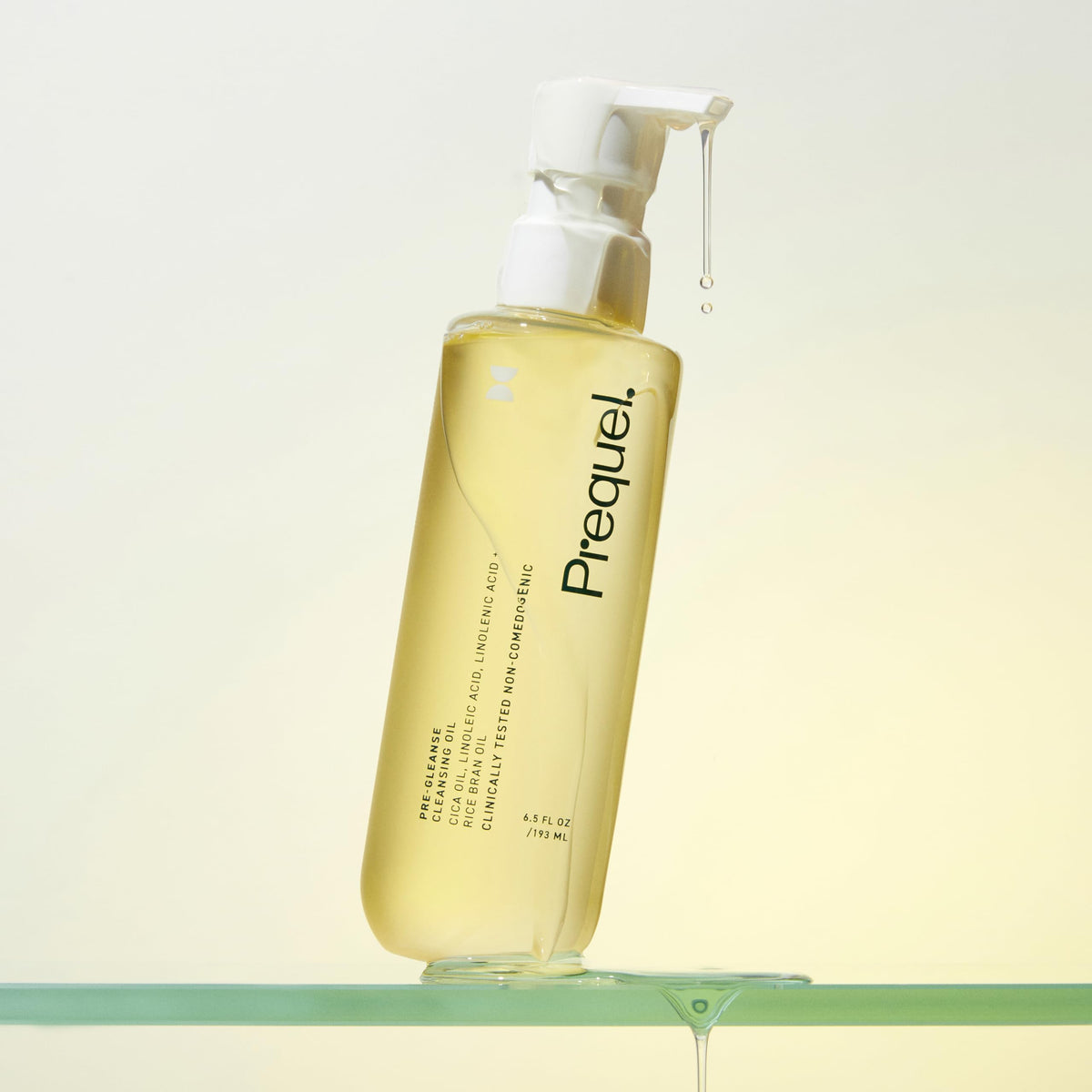 Prequel ingredient cica oil drop highlighting soothing benefits